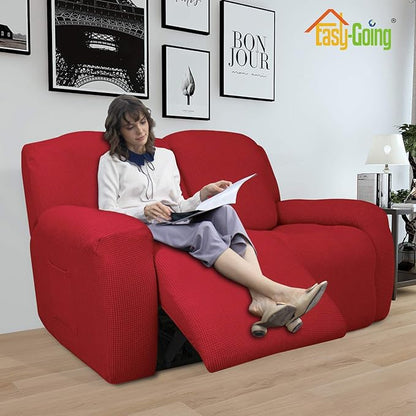 Easy-Going 6 Pieces Recliner Loveseat Stretch Sofa Slipcover Sofa Cover - Image 2