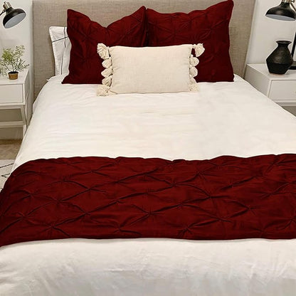 Bed Runner Set - 100% Pure Cotton 800 Thread Count - Luxury 1 Pinch Pleated Bed - Image 2