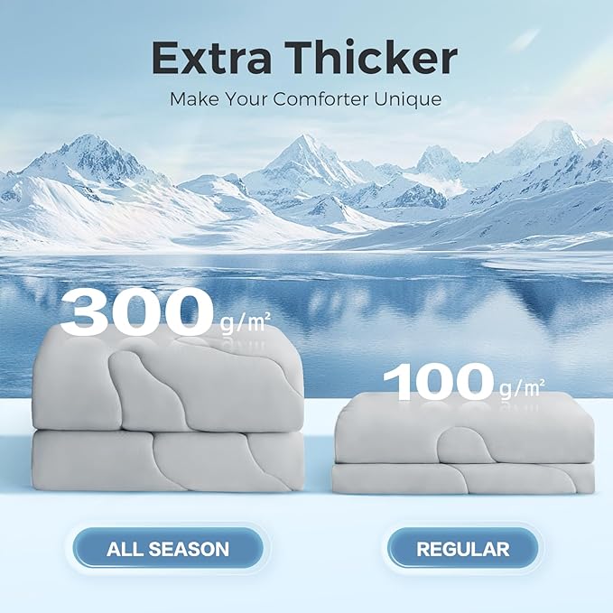 EASELAND All Season Cooling Comforter Queen, Cold Touch Fabric Absorbs Body Heat - Image 4