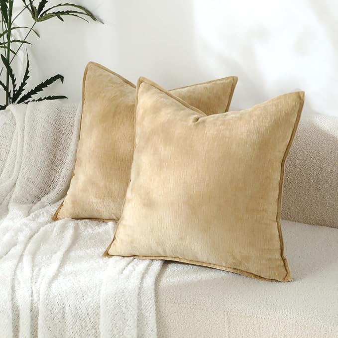 Stellhome Pack of 2 Soft Textured Throw Decorative Pillow Covers Square Accent - Image 5
