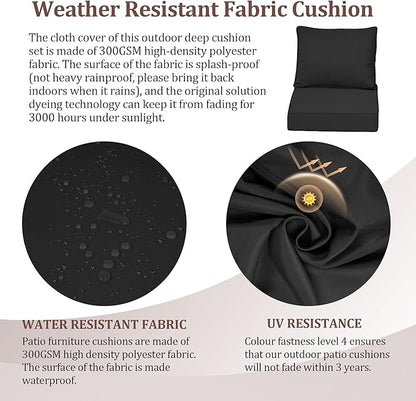 Waterproof Outdoor Chair Cushion Set of 4, Outdoor Cushions - Image 4