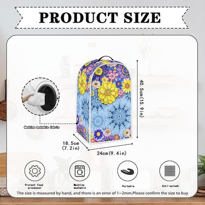Boho Mandala Floral Toaster Cover 4 Slice Washable Blender Cover Kitchen Small - Image 4