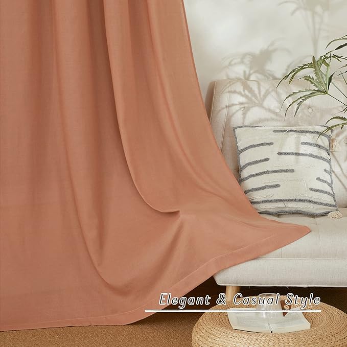 NICETOWN Terracotta Linen Curtains - Image 7