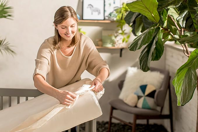 Naturepedic Organic Waterproof Crib Mattress Pad, Skin Friendly, Breathable & - Image 2
