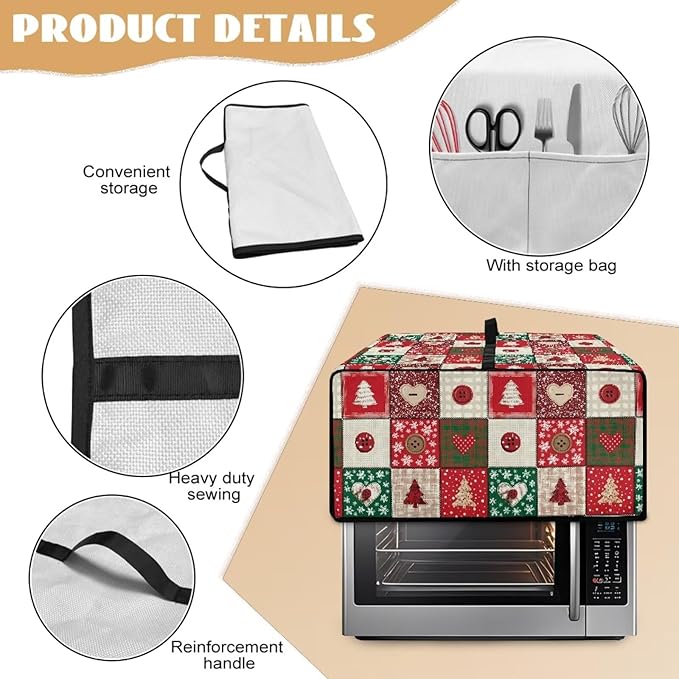 Christmas Holiday Decor Toaster Oven Cover Countertop Convection Oven Cover - Image 5