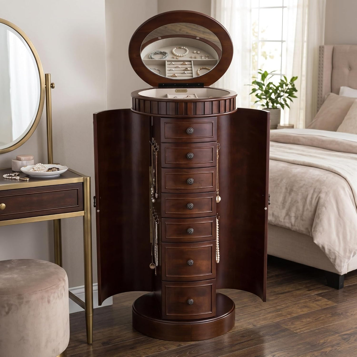 hives and honey bailey oval standing jewelry armoire, package contents