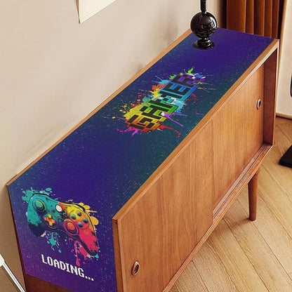 Gaming Table Runner, Kids Themed Game Controller Colorful Gamer Table Scarf - Image 3