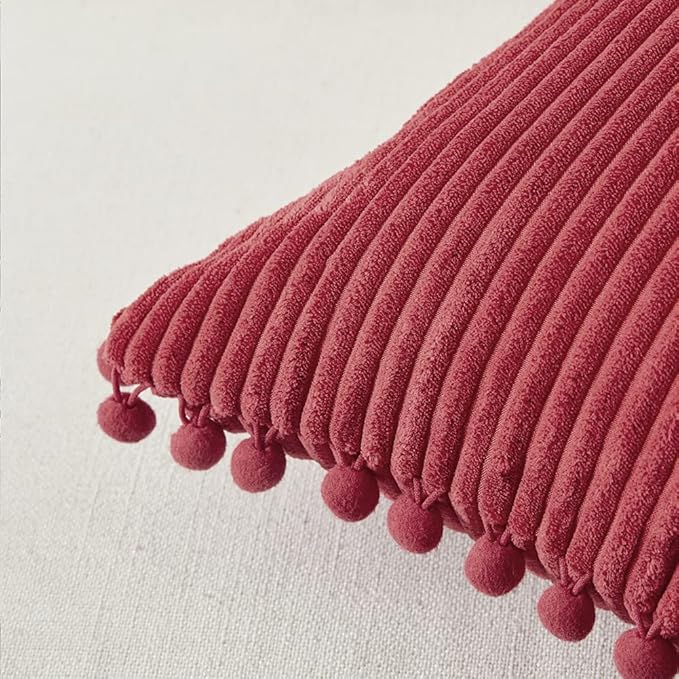 Fancy Homi 2 Packs Burgundy Lumar Decorative Throw Pillow Covers 14x24 Inch - Image 4