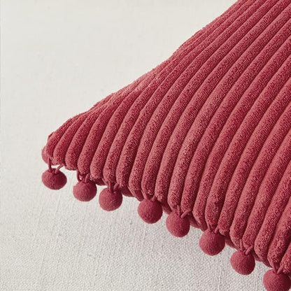 Fancy Homi 2 Packs Burgundy Lumar Decorative Throw Pillow Covers 14x24 Inch - Image 4