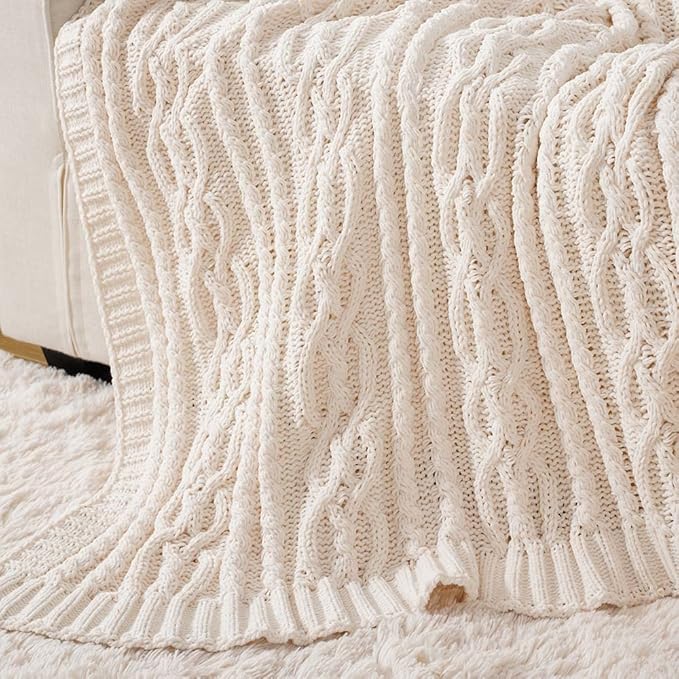 Battilo Cream White Ivory Throw Blanket - Image 8
