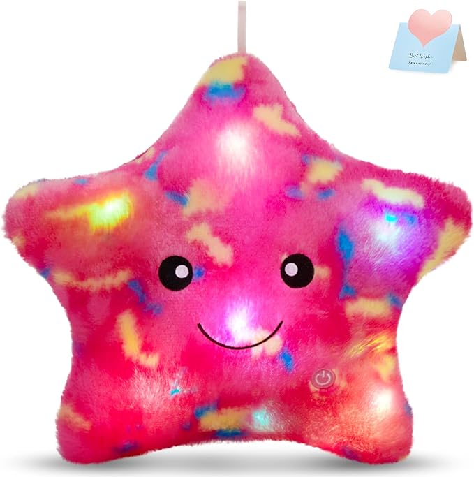 WEWILL 13'' Pink Light up Twinkle Star Glowing LED Night Light Plush Toy by WEWILL