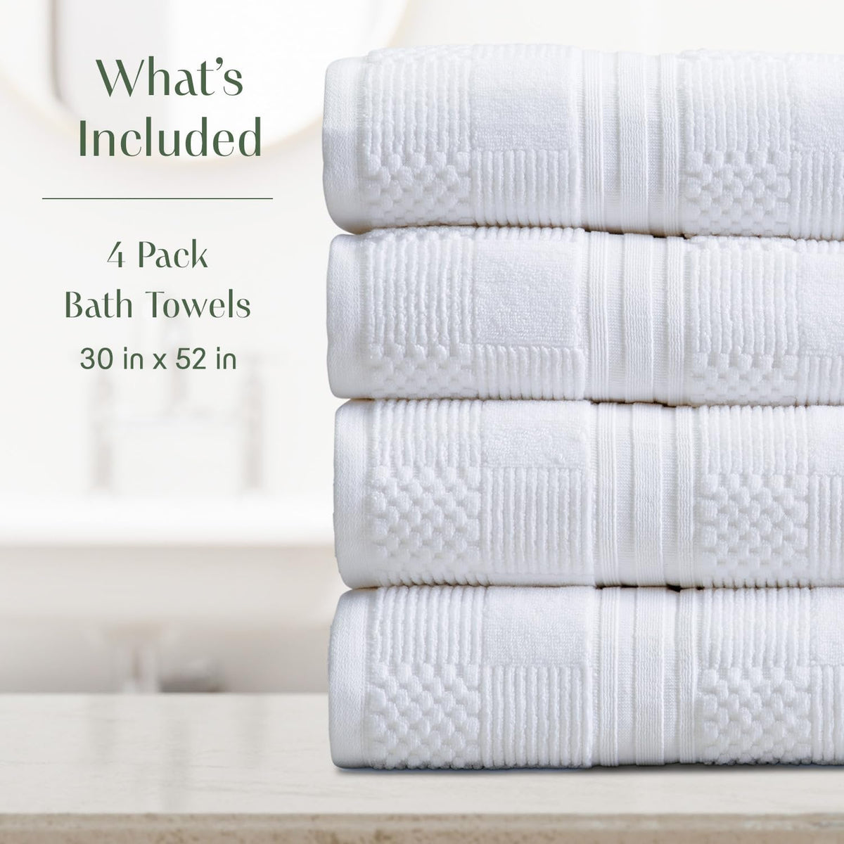 springtree home 100% cotton bath towel set | shown in use