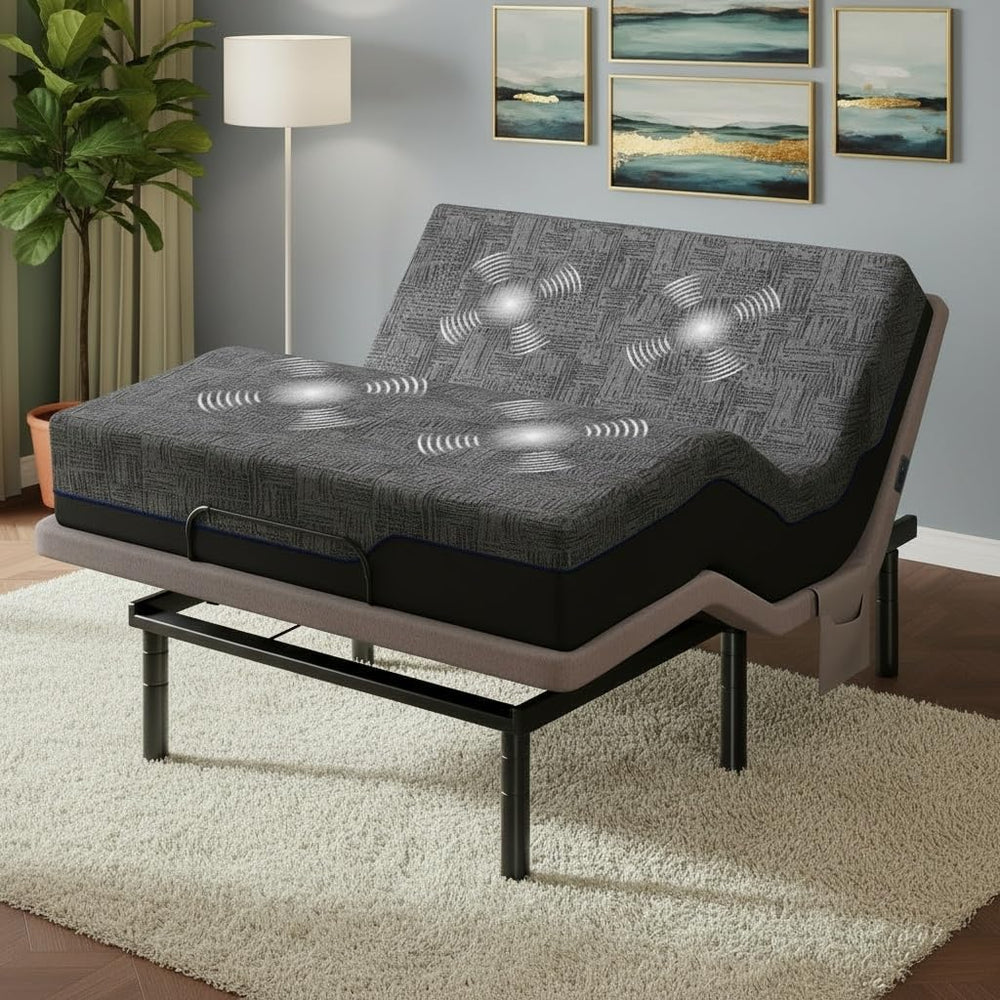 Marsail Queen Zero Clearance Adjustable Bed Base,Electric Bed with Massage