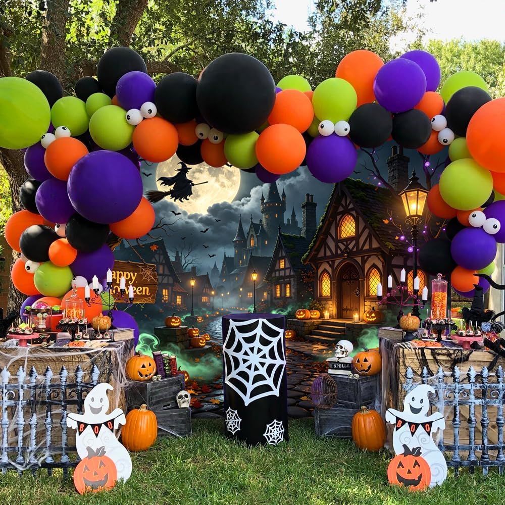 12x8ft Halloween Backdrop Haunted House Halloween Backdrops for Photography