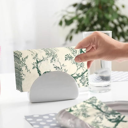 50 Pack Green Toile Paper Napkins, Special Birds and Tree Decorative Disposable - Image 5