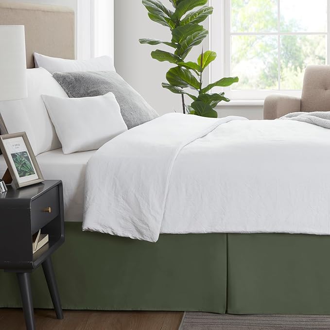 Nestl Olive Green Bed Skirt Queen Size - Image 3