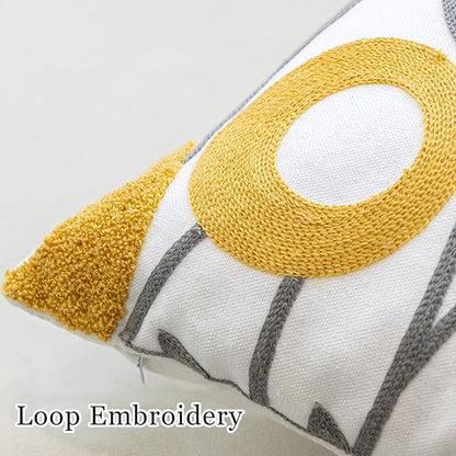 Embroidered Floral Pillow Case Spring Romantic Flower Throw Pillow Cover Soft - Image 4