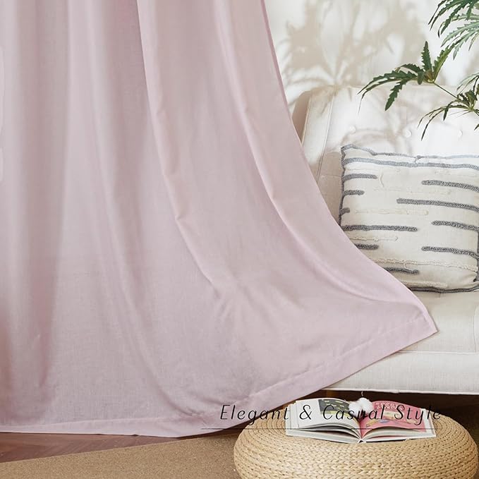 NICETOWN Blush Pink Linen Curtains - Image 7