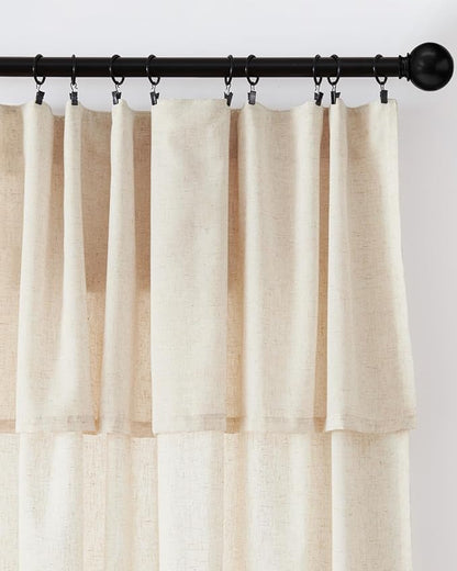 jinchan Linen Blend Light Filtering Curtains 38W x 96L Inch Beige - Image 8