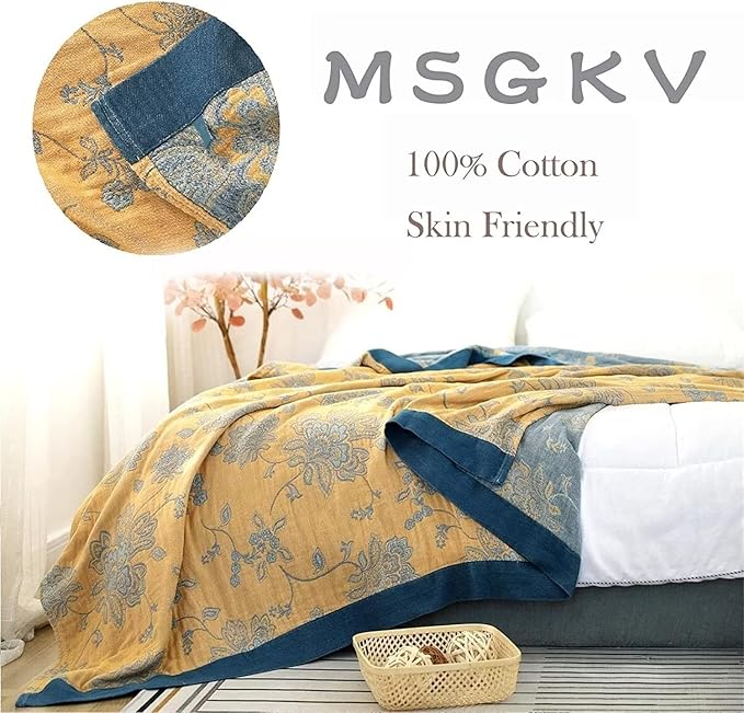 Boho Throw Blanket 100% Cotton Blankets, Super Soft Cozy Warm Blanket, Cotton - Image 3