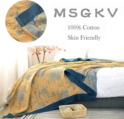 MSGKV Boho Throw Blanket Fall Blanket 100% Cotton Boho Couch Cover, Versatile - Image 3