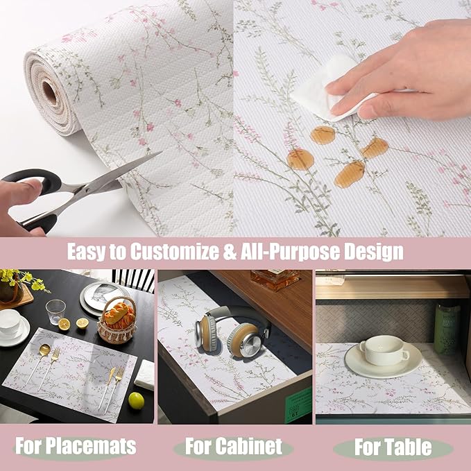 Floral Drawer and Shelf Liner for Cabinets 16IN x 10FT, Non-Adhesive and Strong - Image 5