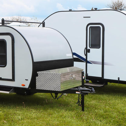 tuffiom 39" aluminum trailer tongue box, heavy duty, front angle view