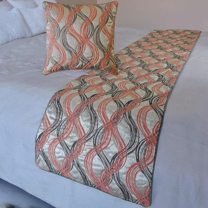 The HomeCentric King/Queen/Twin Orange Designer Full 68"x18" Bed Runner Without - Image 5