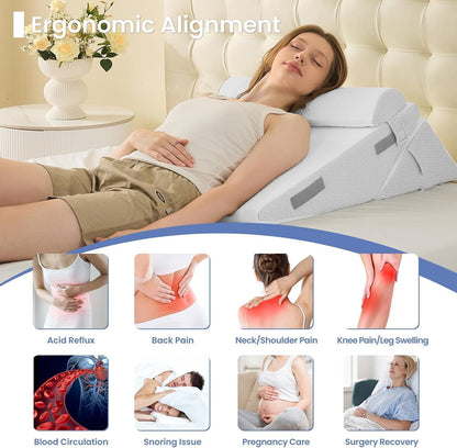 sasttie adjustable wedge pillow set for after surgery, package contents