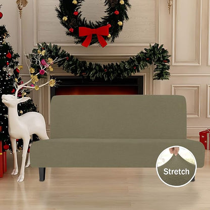 Easy-Going Stretch Futon Slipcover Armless Futon Bed Cover Furniture Protector - Image 2