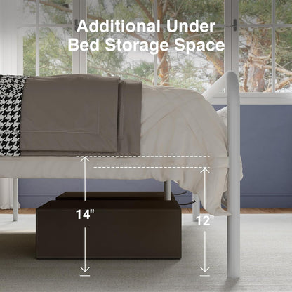 novilla metal full size bed frame - modern, close-up detail
