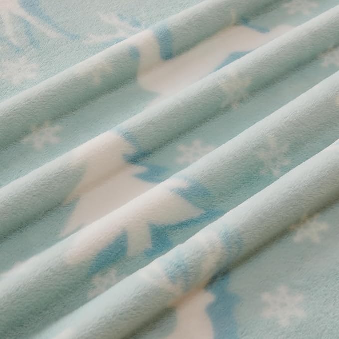 COOVA Christmas Faux Rabbit Fur & Flannel Throw Blanket 50x60 Inch - Image 5