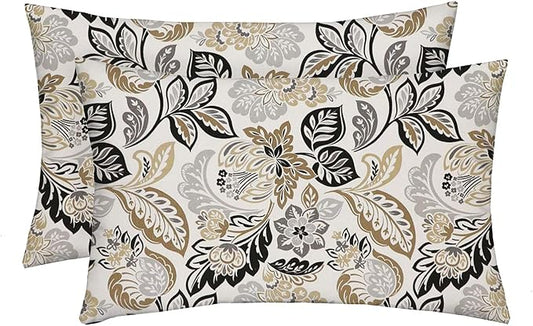 RSH DECOR: Lumbar Throw Pillows Set of 2 | 20” x 12" | All-Weather Spun Fabric by RSHDECOR