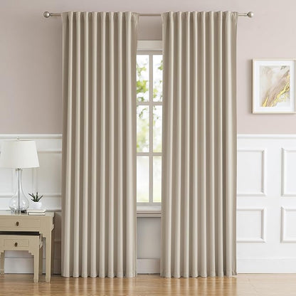 DUALIFE Warm Taupe Curtain 96 Inches Long by DUALIFE