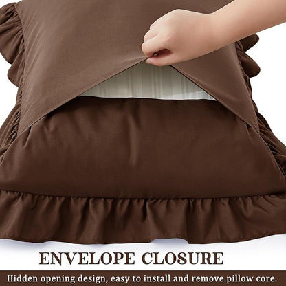 KKJIAF Ruffle Pillow Cases Standard Size Set of 2, Ruffled Pillow Covers - Image 5