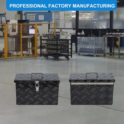 16"x7.5"x10"heavy duty black aluminum truck bed tool box, package contents