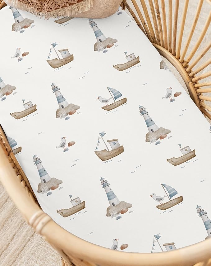 Bassinet Sheets for Baby Girls Boys 2 Pack, Fitted Baby Mattress Sheet for - Image 8