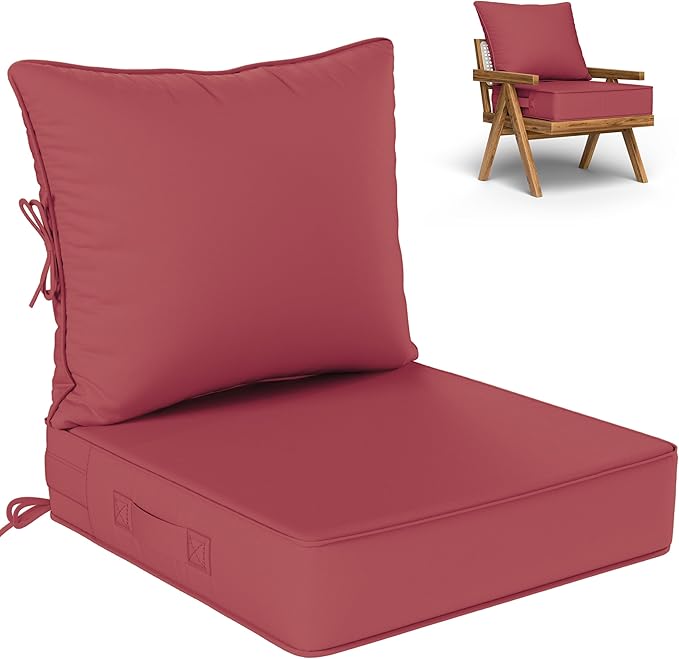Outdoor Seat Cushion Set 24 L × 24 W × 5 H Inch Waterproof & Fade Resistant by VisitheKimunukStore