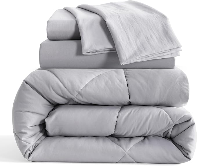 NTBAY Twin Comforter Set with Sheets, 5 Pieces Soft and Breathable Twin Bedding - Image 2