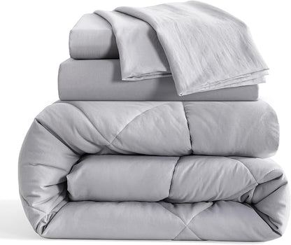 NTBAY Twin Comforter Set with Sheets, 5 Pieces Soft and Breathable Twin Bedding - Image 2