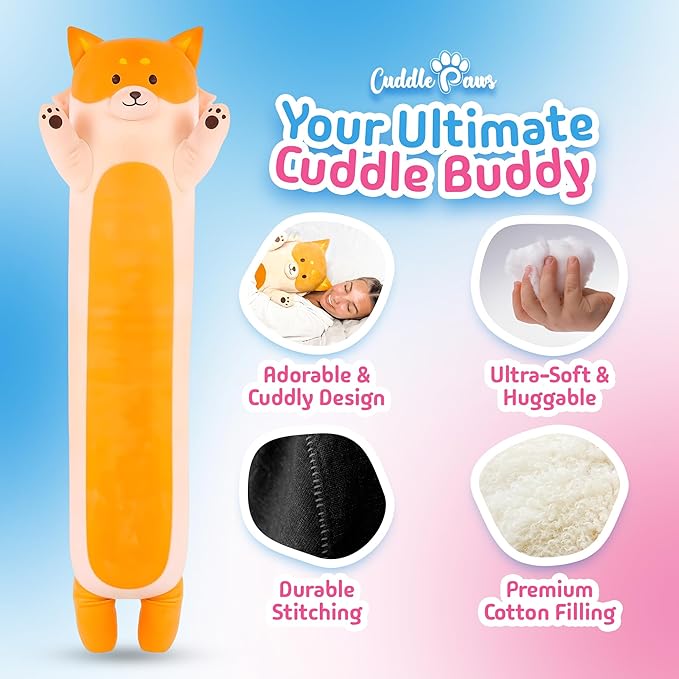 Fox Plush Body Pillow for Kids | Long Stuffed Animal Cuddle Pillow | Soft - Image 6
