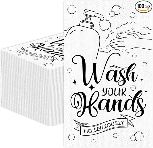 100 PCS Disposable Hand Towels for Bathroom, Bathroom Guest Napkins Wash Your by Unknown