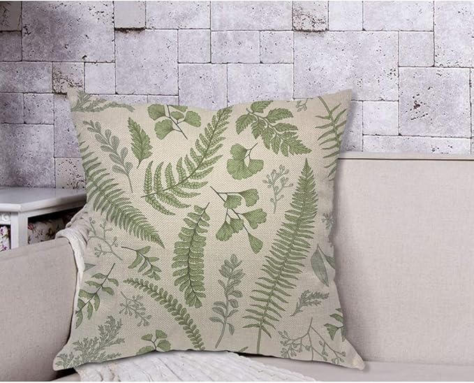 AOYEGO Green Leaves Throw Pillow Cover Herbs Fern Botanical Foliage Vegetation - Image 4