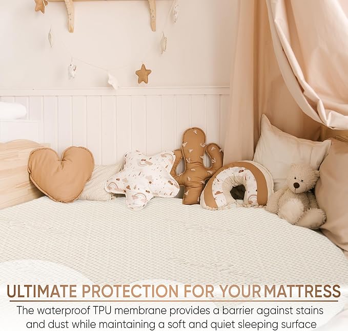 Luxury Quilted Organic Cotton Mattress Protector Twin - Image 5
