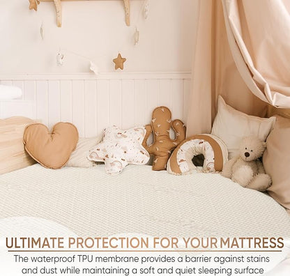 Crib Organic Cotton Percale Mattress Pad Protector – OCS Blended & Oeko-TEX - Image 6
