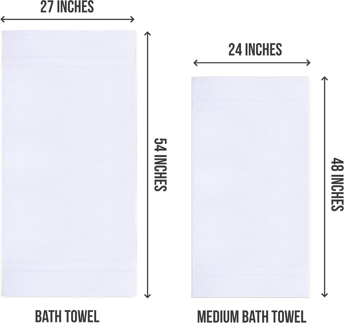 utopia towels 6 pack bath towel set (27, close-up detail