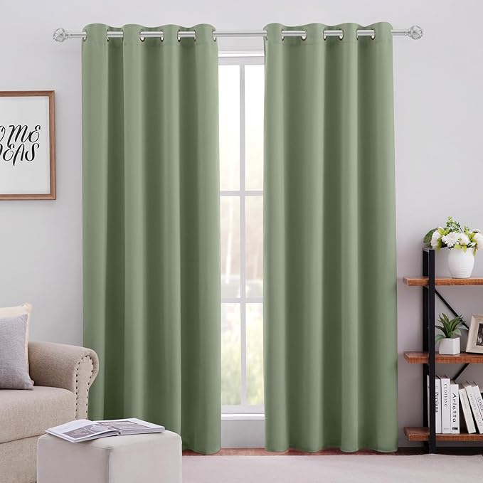 HOMEIDEAS Sage Green Blackout Curtains by HOMEIDEAS
