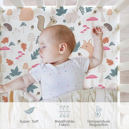 Bimocosy Crib Sheets 4 Pack, Baby Crib Sheets Fitted - Image 2