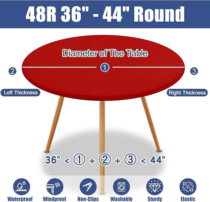 Round Spandex Christmas Tablecloth, Elastic Fitted Waterproof Tablecloths - Image 8