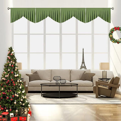 Valances for Windows Green Window Valance for Kitchen Rod Pocket Blackout by OYRING